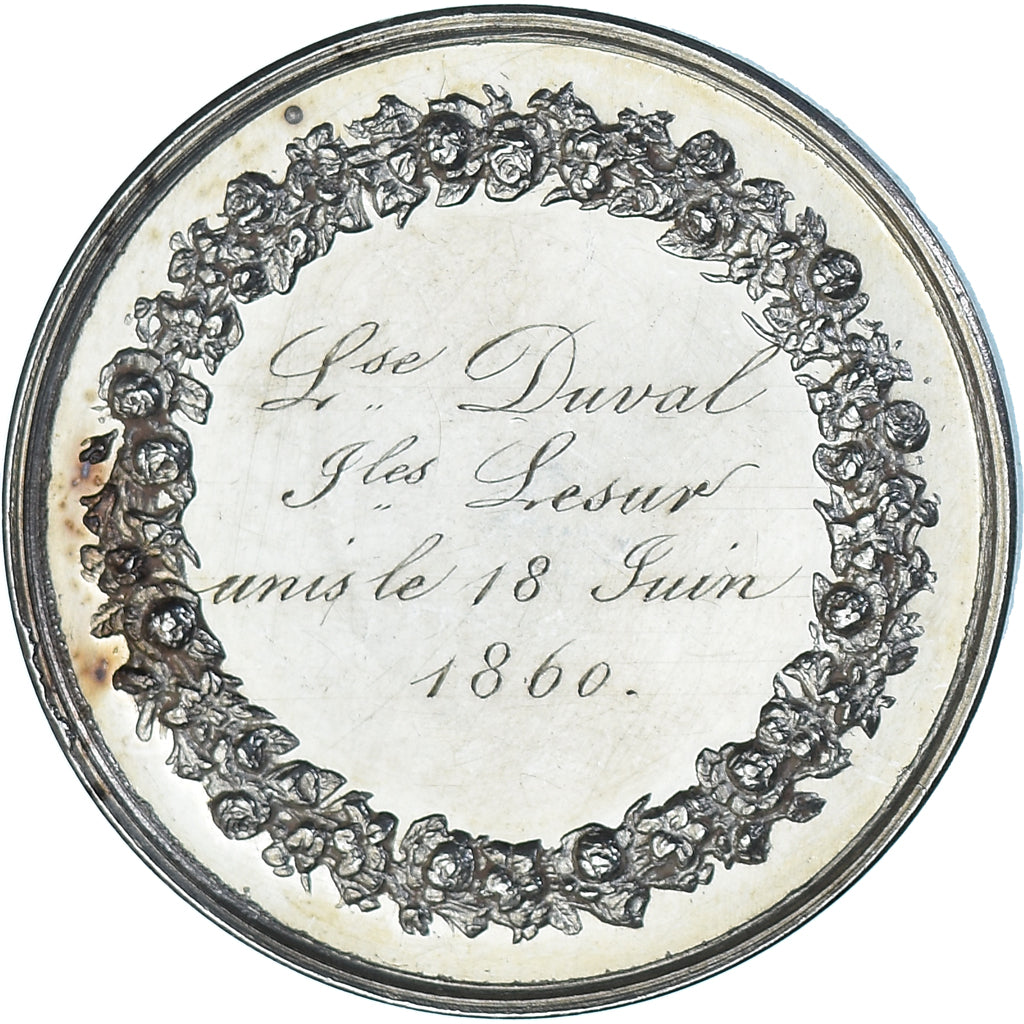 França, medalha, Noces, Mariage, Religion, 1860, Gayrard, MS(60-62), Prata
