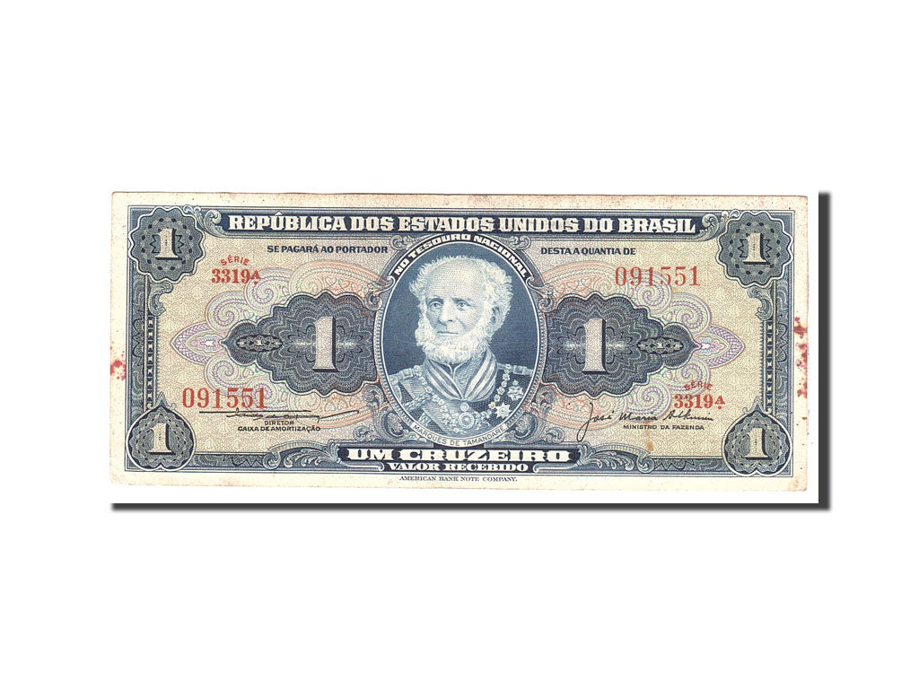 Banknote, Brazil, 1 Cruzeiro, 1954, Undated, KM:150c, EF(40-45)