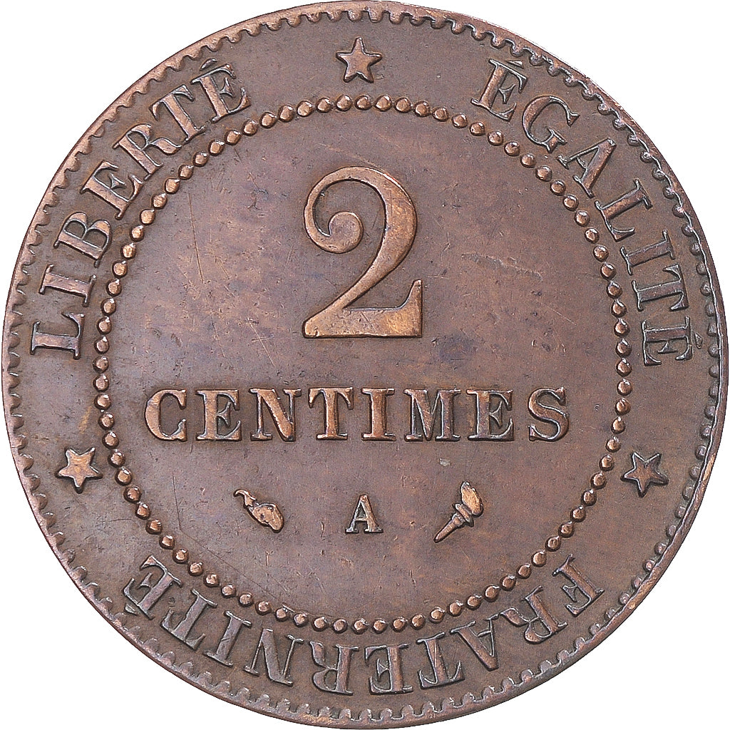 Moneta, Francia, Cérès, 2 Centimes, 1897, Paris, BB, Bronzo, Gadoury:105
