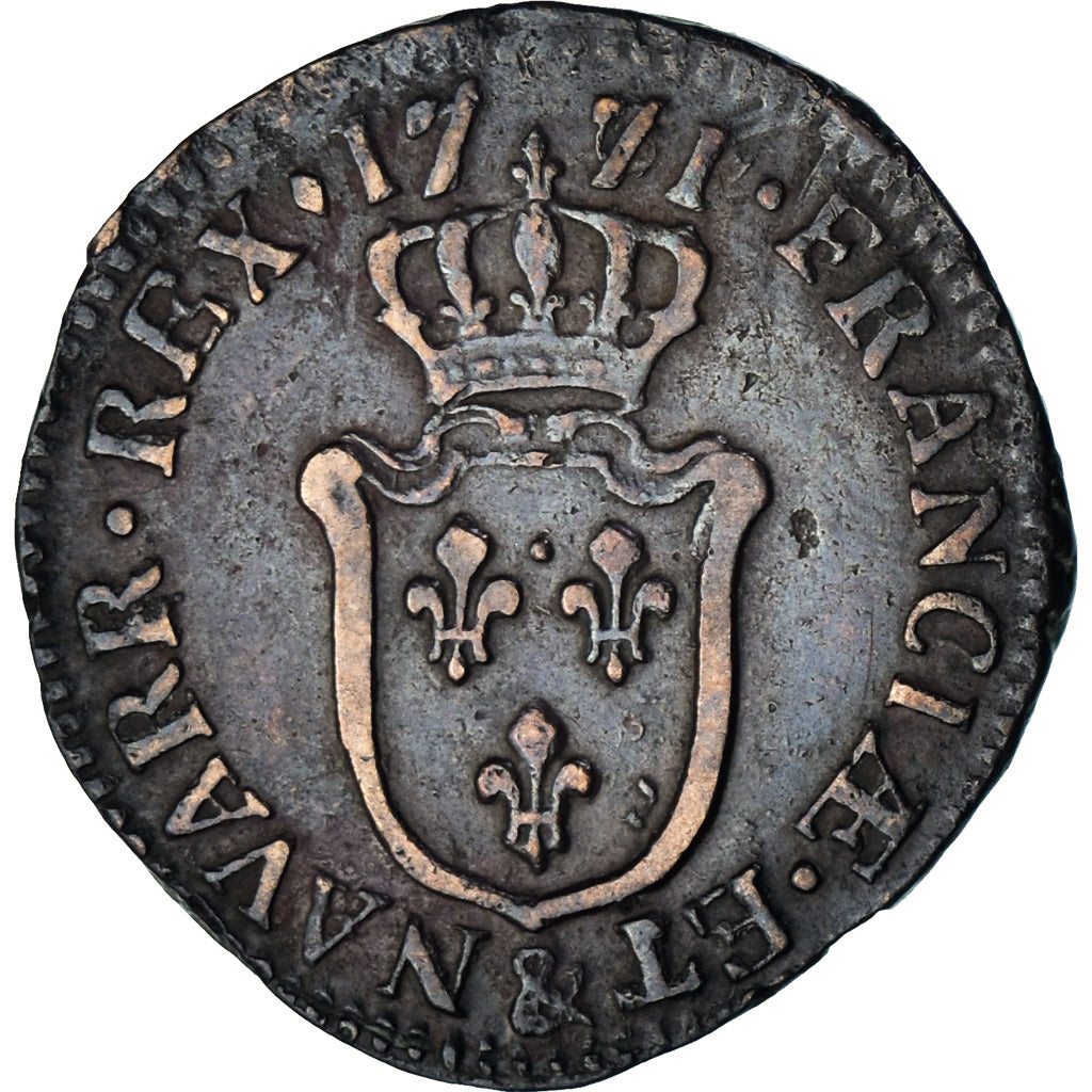 Munten, Frankrijk, Louis XV, 1/2 Sol d'Aix, 1771, Aix, ZF, Koper, Gadoury:274