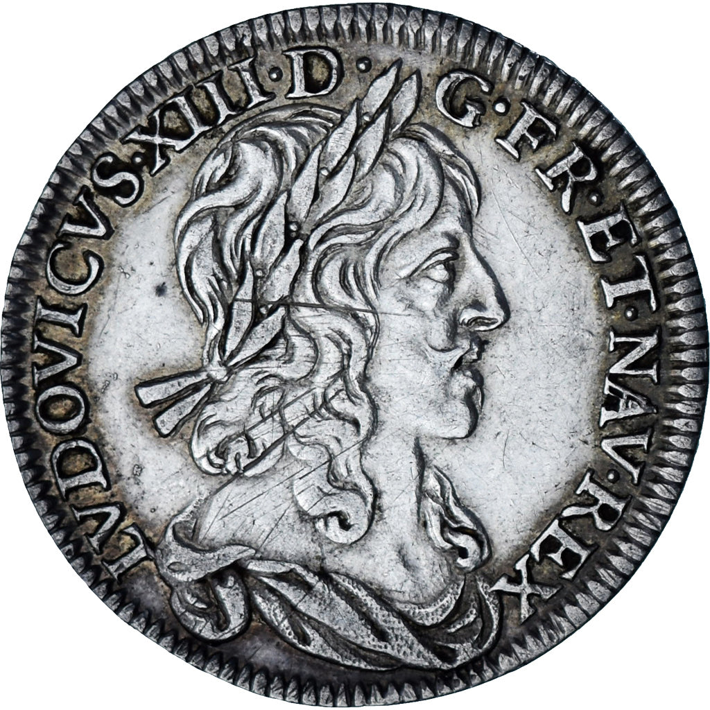 Munten, Frankrijk, Louis XIII, 1/4 Écu 1er poinçon de Warin, buste drapé, 1/4