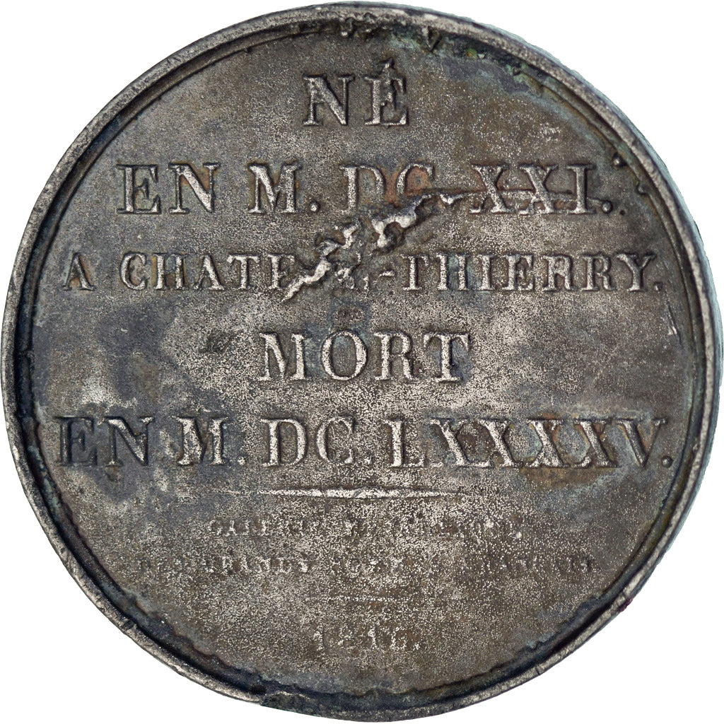 Frankreich, Medaille, Jean de la Fontaine, Arts & Culture, 1816, Gatteaux, S+