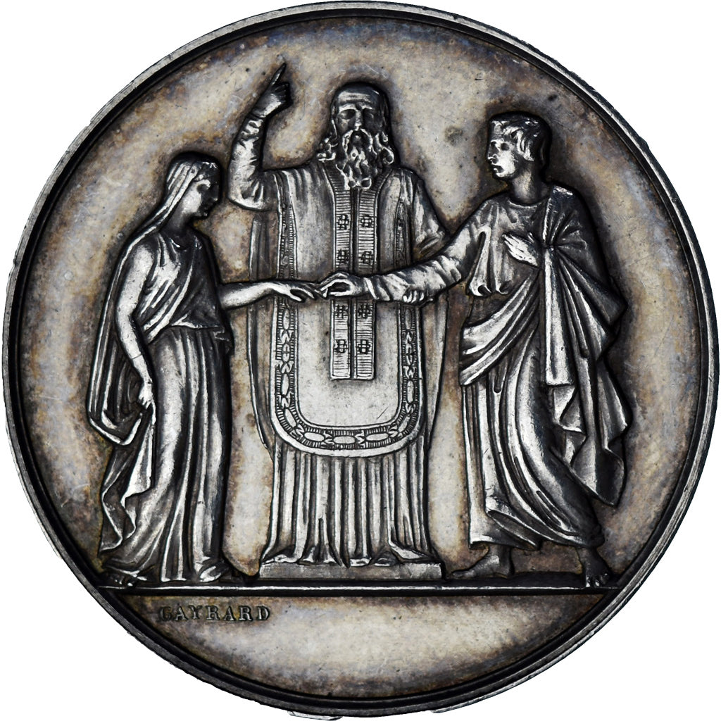 France, Médaille, Médaille de mariage, 1862, Gayrard, SUP, Argent