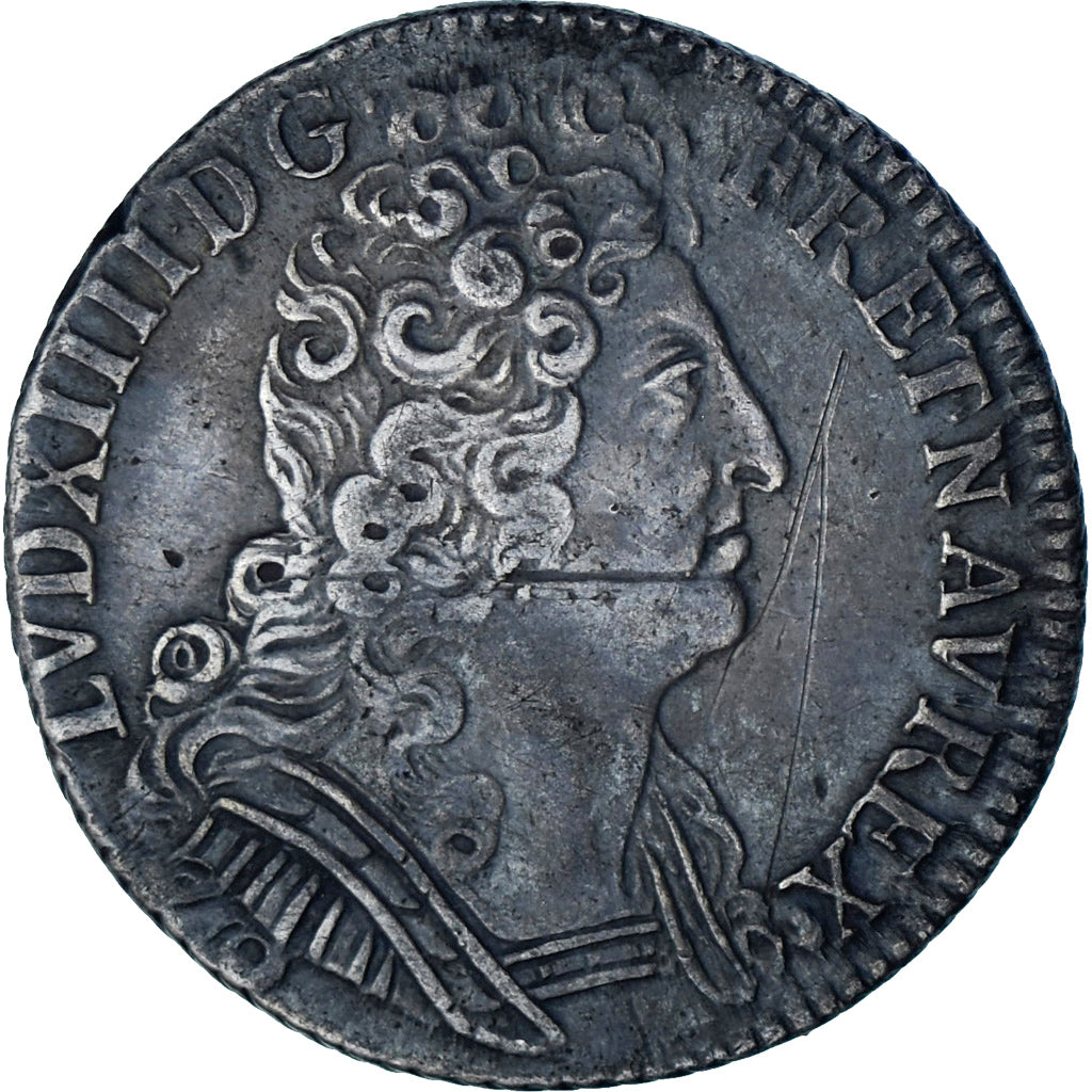 Moneta, Francia, Louis XIV, 1/4 Ecu aux 3 couronnes, 1709, Reims, BB+, Argento