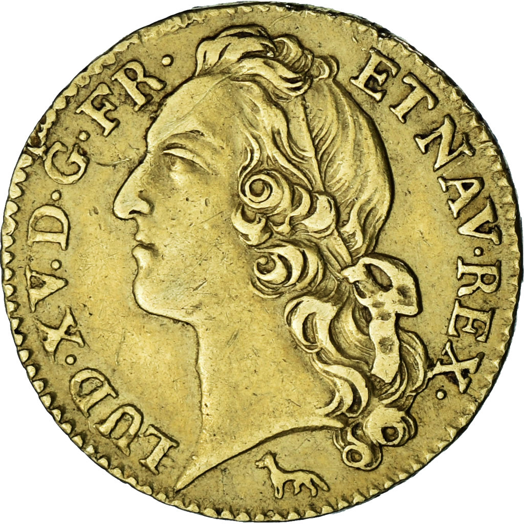 Moeda, França, Louis XV, Louis d'or au bandeau, Louis d'Or, 1742, Paris