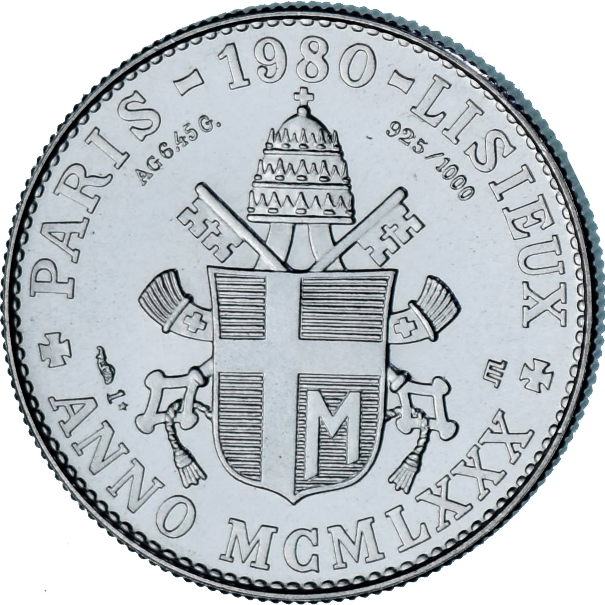 Vatican, Médaille, Jean-Paul II, Paris-Lisieux, 1980, Argent, FDC, Rousseau