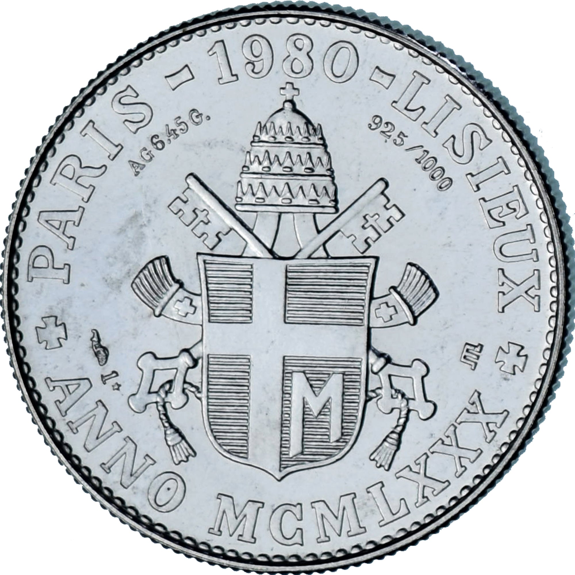 Vaticano, medalla, Jean-Paul II, Paris-Lisieux, Religions & beliefs, 1980