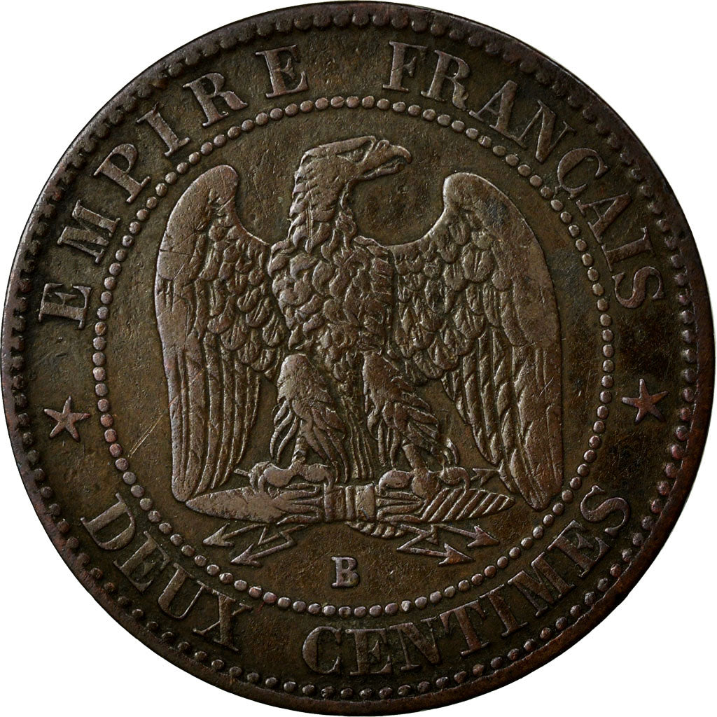Monnaie, France, Napoleon III, Napoléon III, 2 Centimes, 1855, Rouen, TB