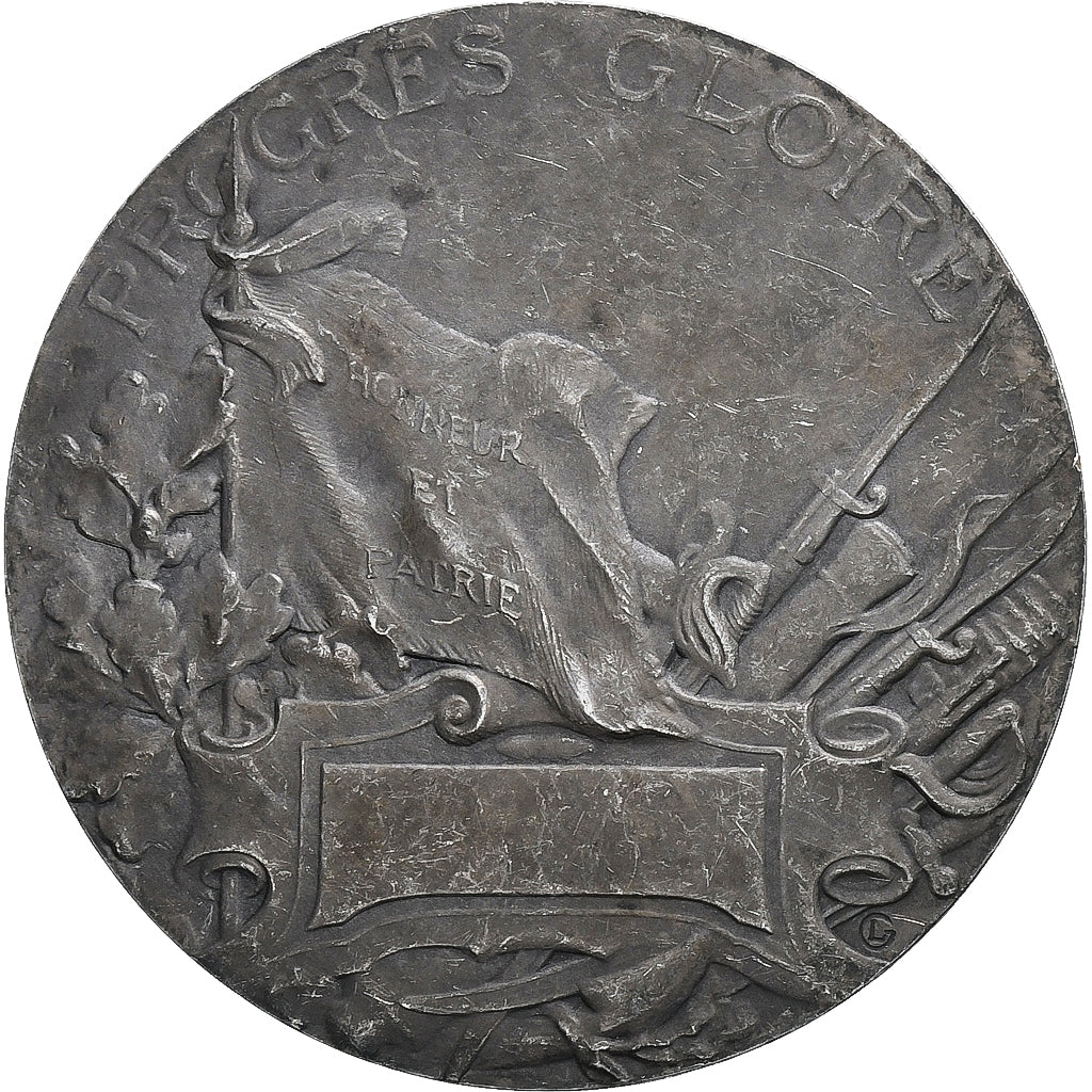 France, Médaille, Art Nouveau, Labor, Progrès-Gloire, 1910, Lemaire, TTB+