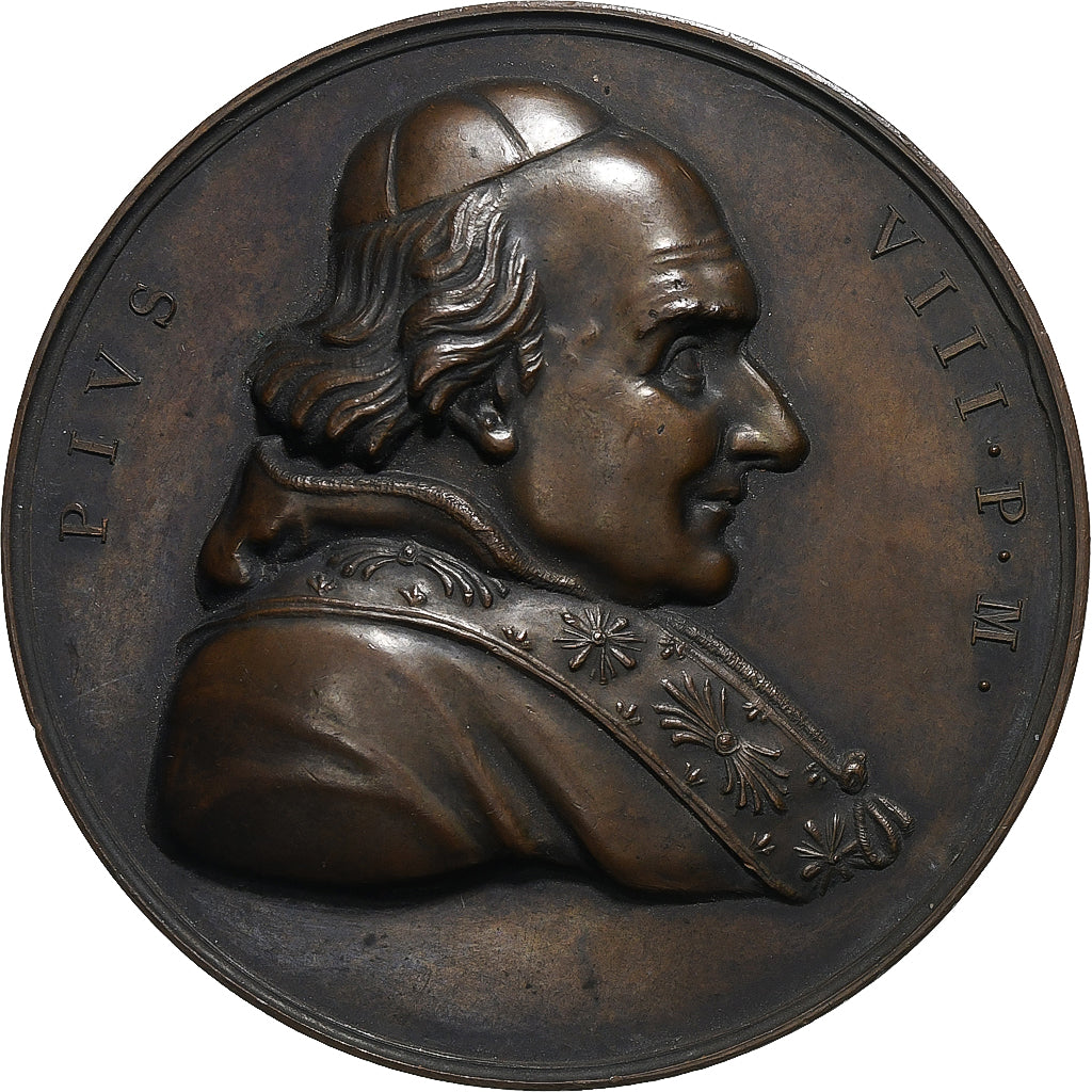 Vatican, Medal, Pie VIII, Caputi, AU(55-58), Bronze