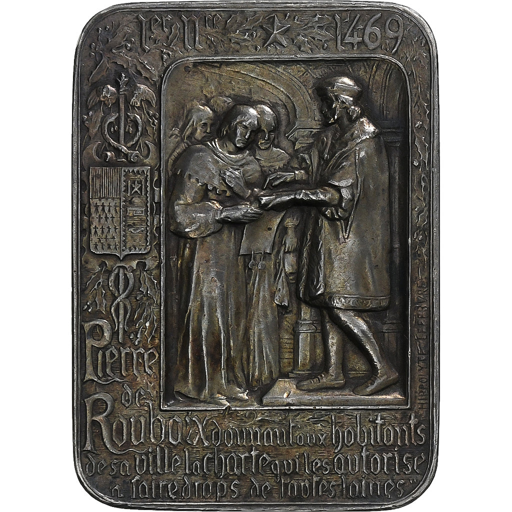 France, Medal, Chambre de Commerce de Roubaix, Silver, Lefebvre, AU(50-53)