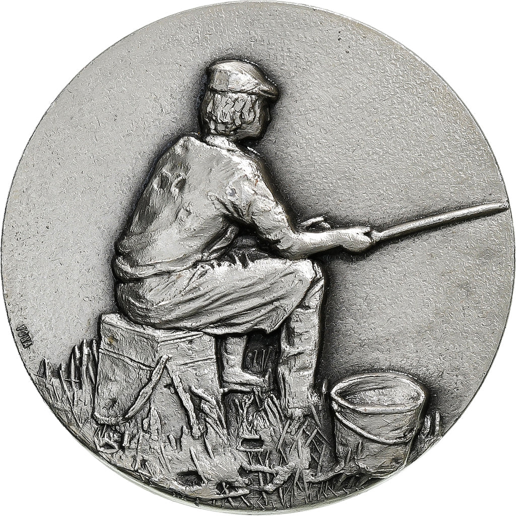 France, Medal, Concours de Pêche, Leasure, AU(50-53), Silver