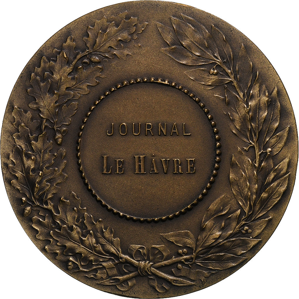 France, Medal, Journal Le Havre, Delannoy, Art deco, MS(63), Bronze