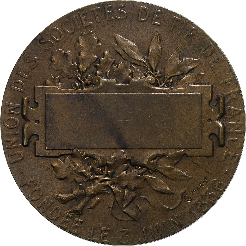 France, Medal, Union des Sociétés de Tir de France, 1886, Dubois.H, AU(50-53)