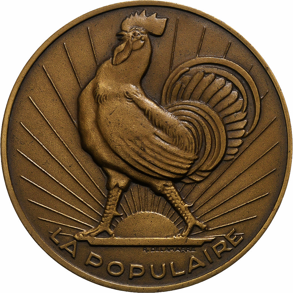 Francia, medalla, La Populaire, Compagnie d'Assurances sur la Vie, Delamarre