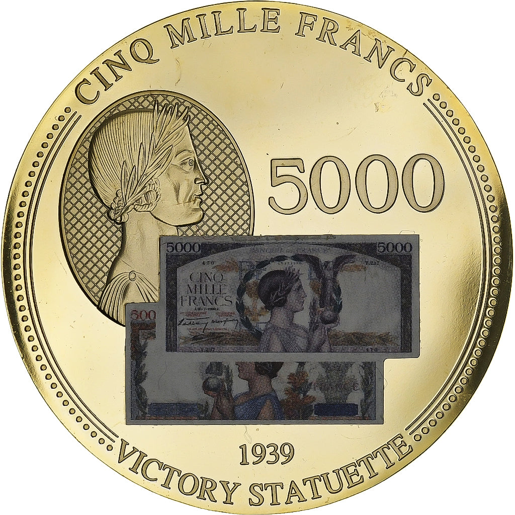 France, Medal, Les Anciens Francs, billet de 5000 Francs Victoire, MS(64)