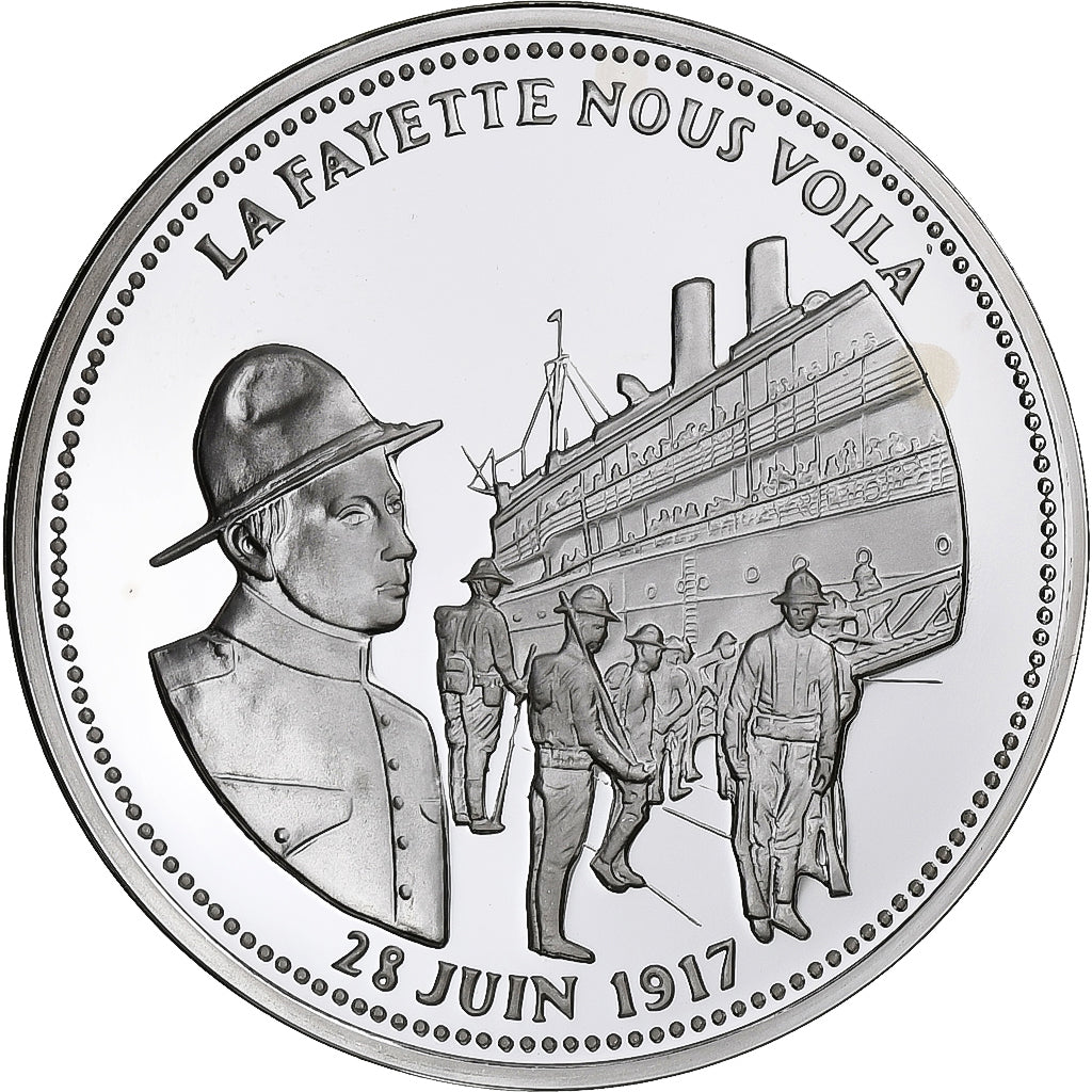 Francia, medaglia, Lafayette, Défenseur de la Liberté, WAR, FDC, Argento