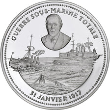 France, Medal, Guerre sous-marine Totale, WAR, MS(65-70), Silver