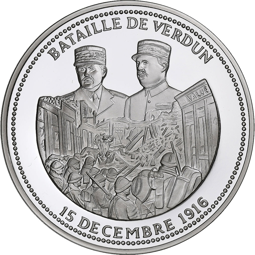 France, Medal, Bataille de Verdun, WAR, MS(65-70), Silver