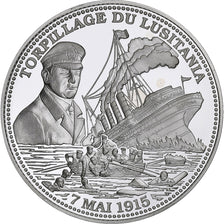 France, Medal, Torpillage du Lusitania, WAR, MS(65-70), Silver