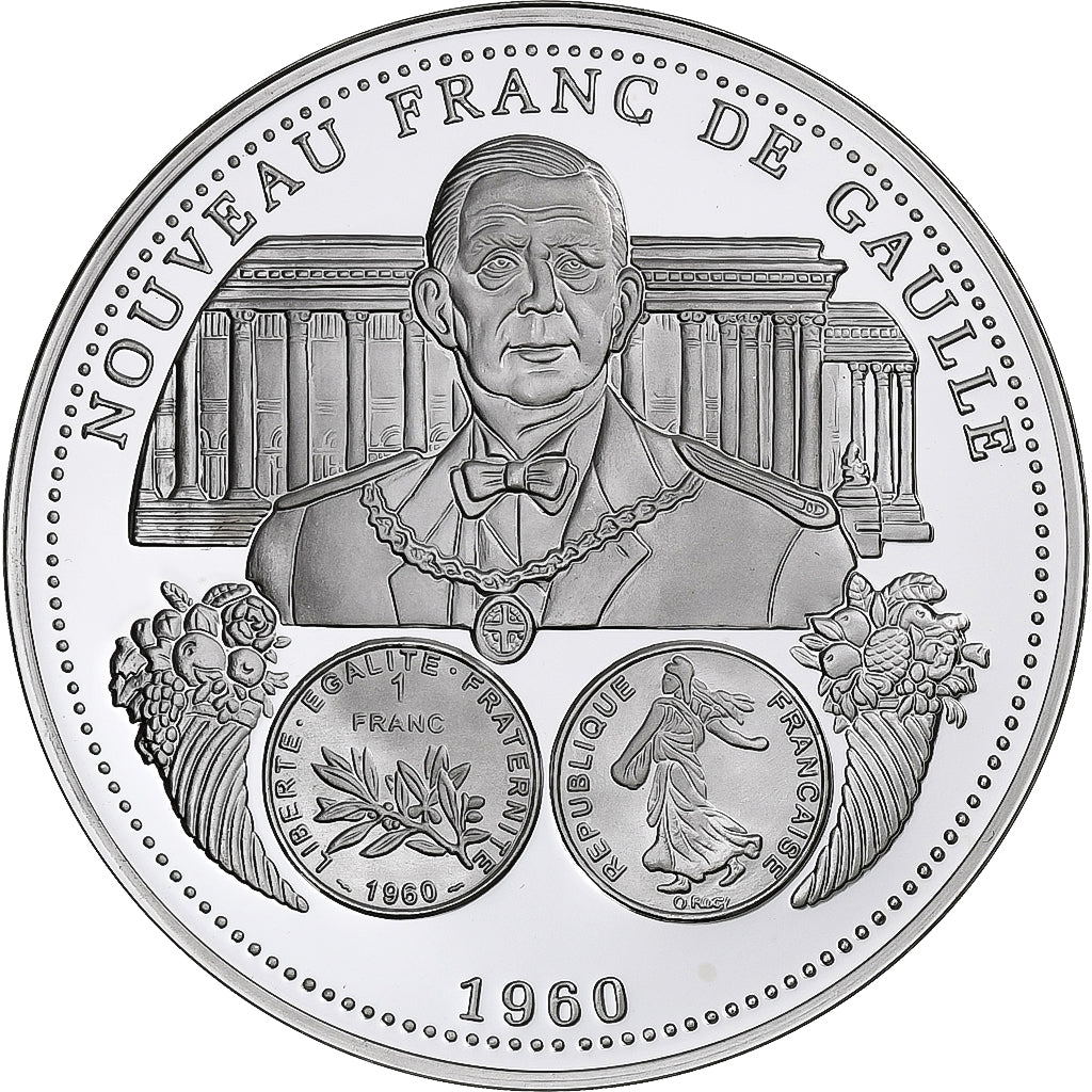 France, Médaille, Nouveau Franc De Gaulle, Society, FDC, Argent