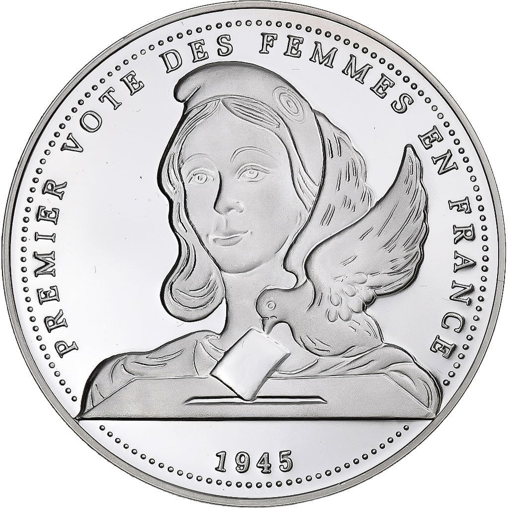 Francja, medal, Premier Vote des Femmes en France, Politics, MS(65-70), Srebro