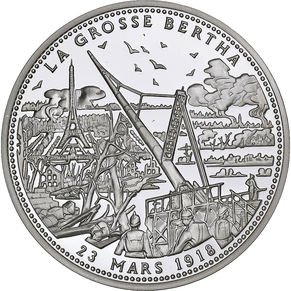 Francia, medalla, La Grosse Bertha, WAR, FDC, Plata