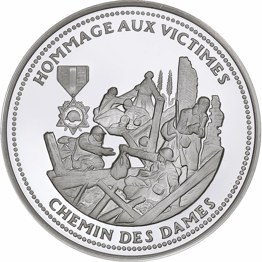 Francia, medalla, Centenaire Première Guerre Mondiale, Chemin des Dames, WAR