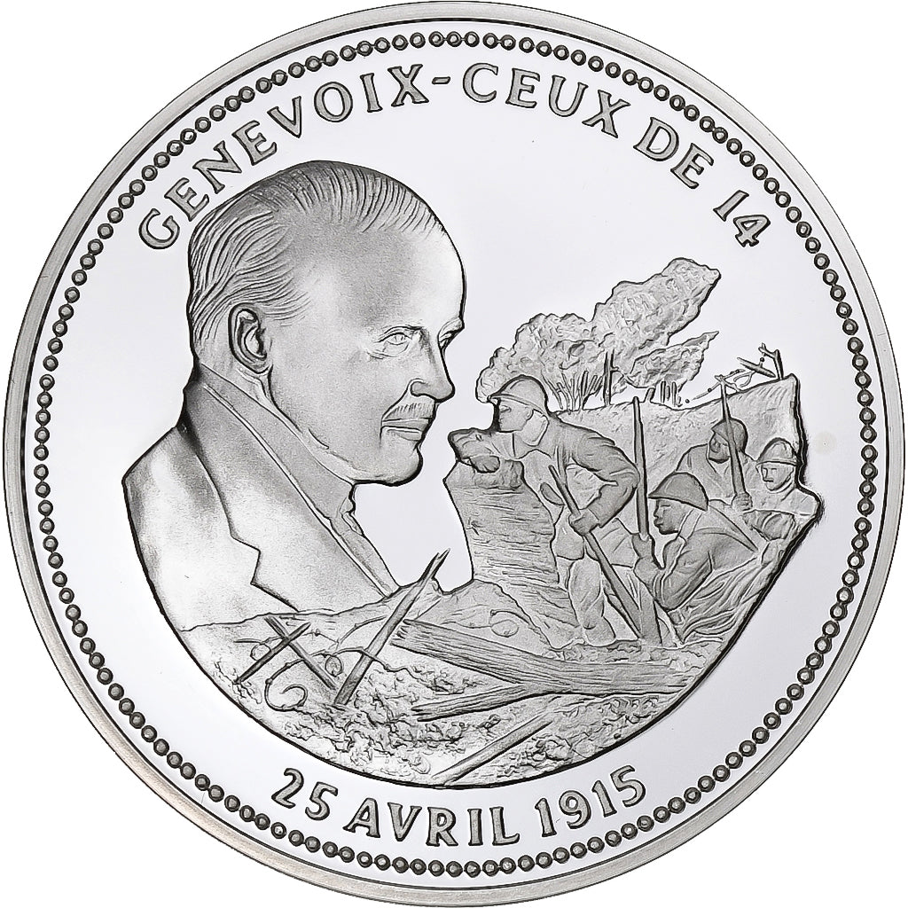 France, Médaille, Genevoix, Ceux de 14, WAR, FDC, Argent
