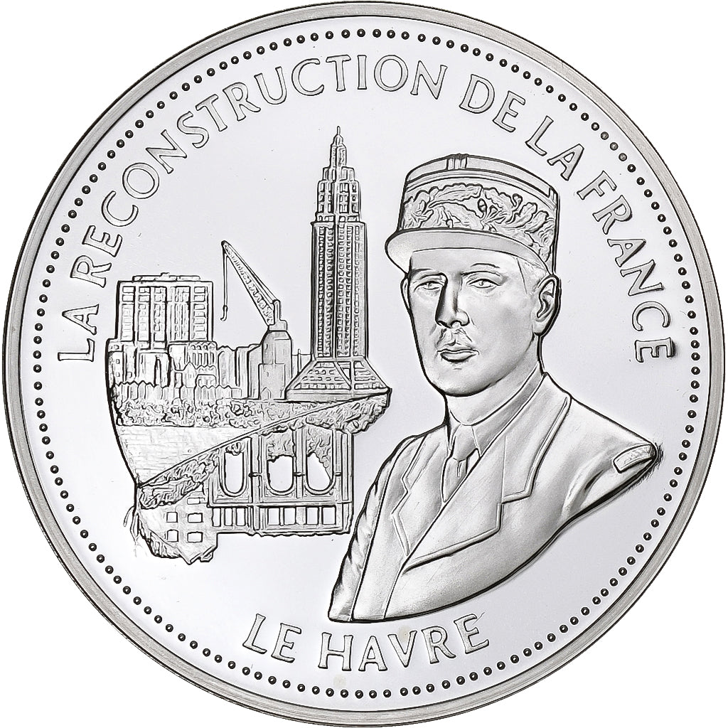France, Médaille, De Gaulle, La Reconstruction de la France, WAR, FDC, Argent