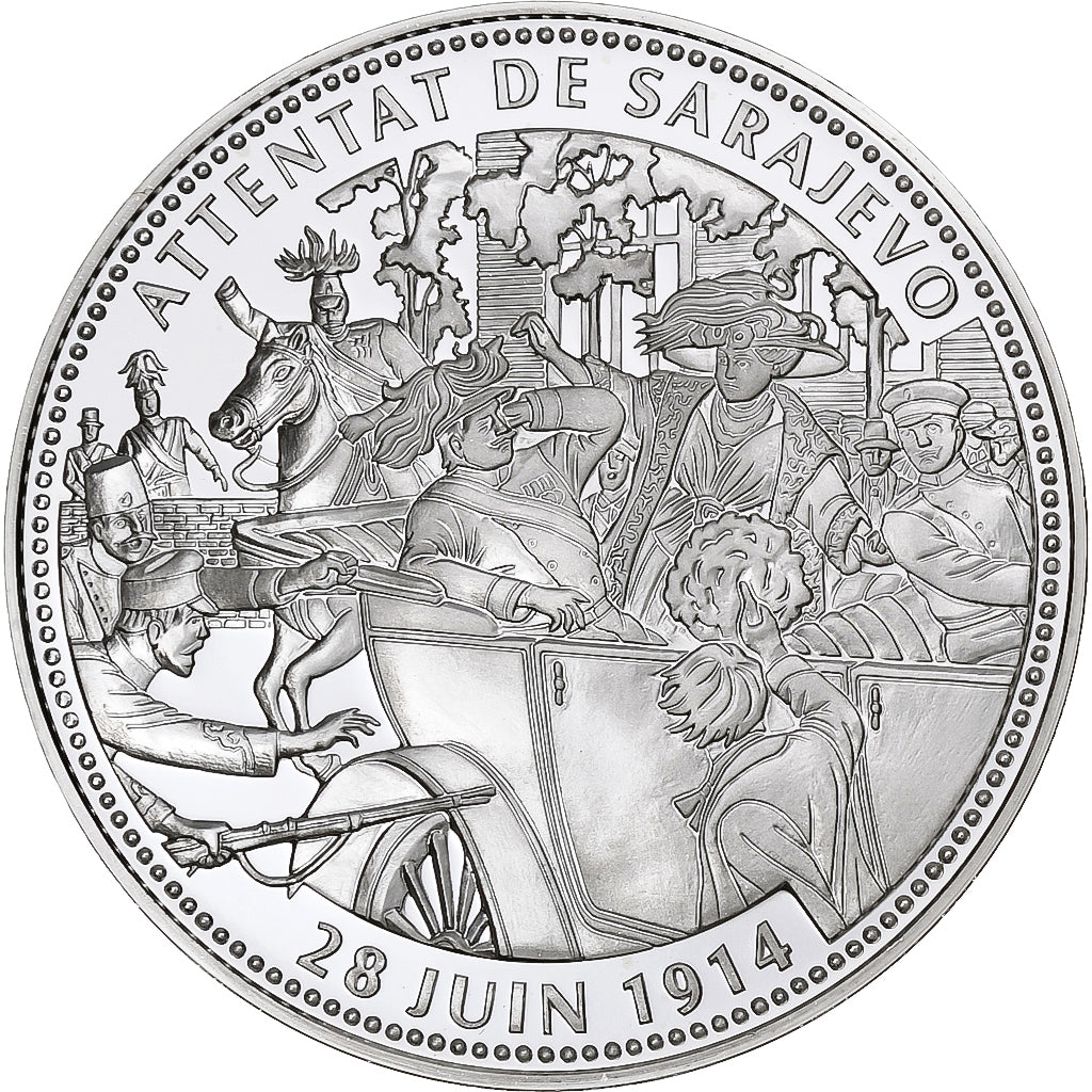 França, medalha, Centenaire Première Guerre Mondiale, Attentat de Sarajevo