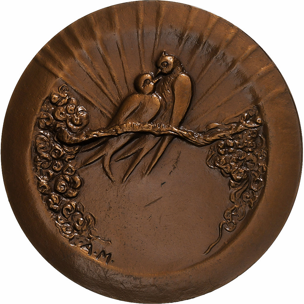 Francia, medalla, Naissance, Ange, 1986, MOUROUX Anie, EBC, Bronce