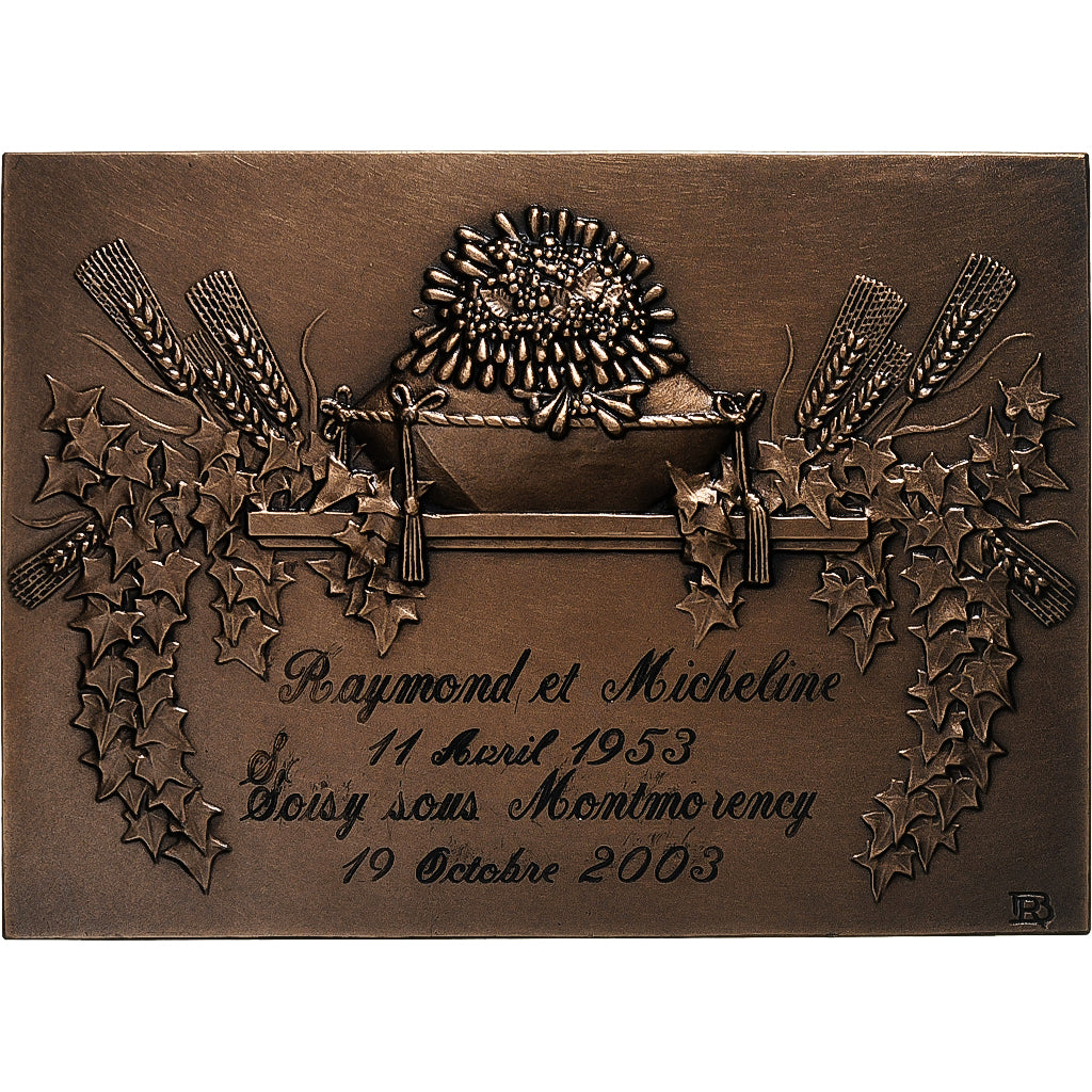 France, Medal, Noces , Mariage, 2003, Baudichon, MS(63), Bronze