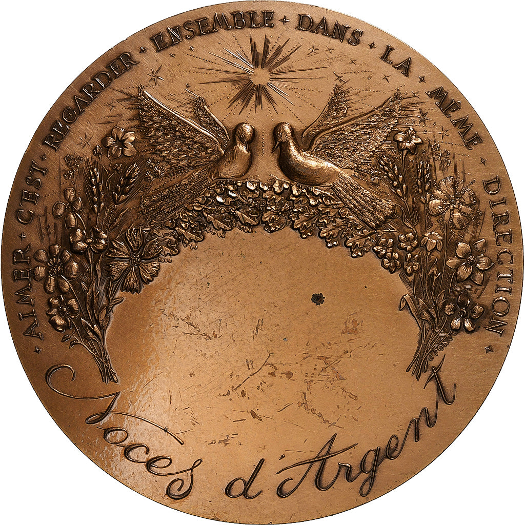 Francia, medalla, Mariage, Noces d'Argent, 1988, MBC+, Bronce