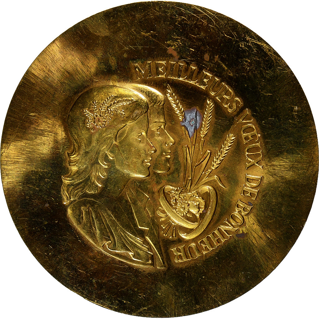 France, Medal, Mariage, Mennecy, Pichard, EF(40-45), Bronze Florentin