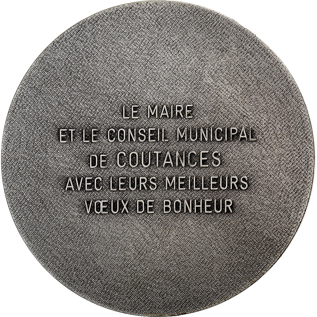 France, Medal, Mariage, Coutances, Drago, AU(55-58), Silvered bronze