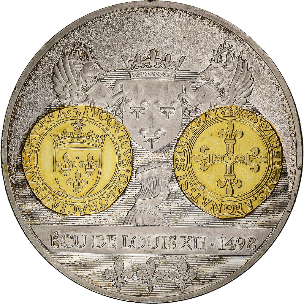 Francia, medalla, Histoire de la monnaie Française, Écu de Louis XII 1498