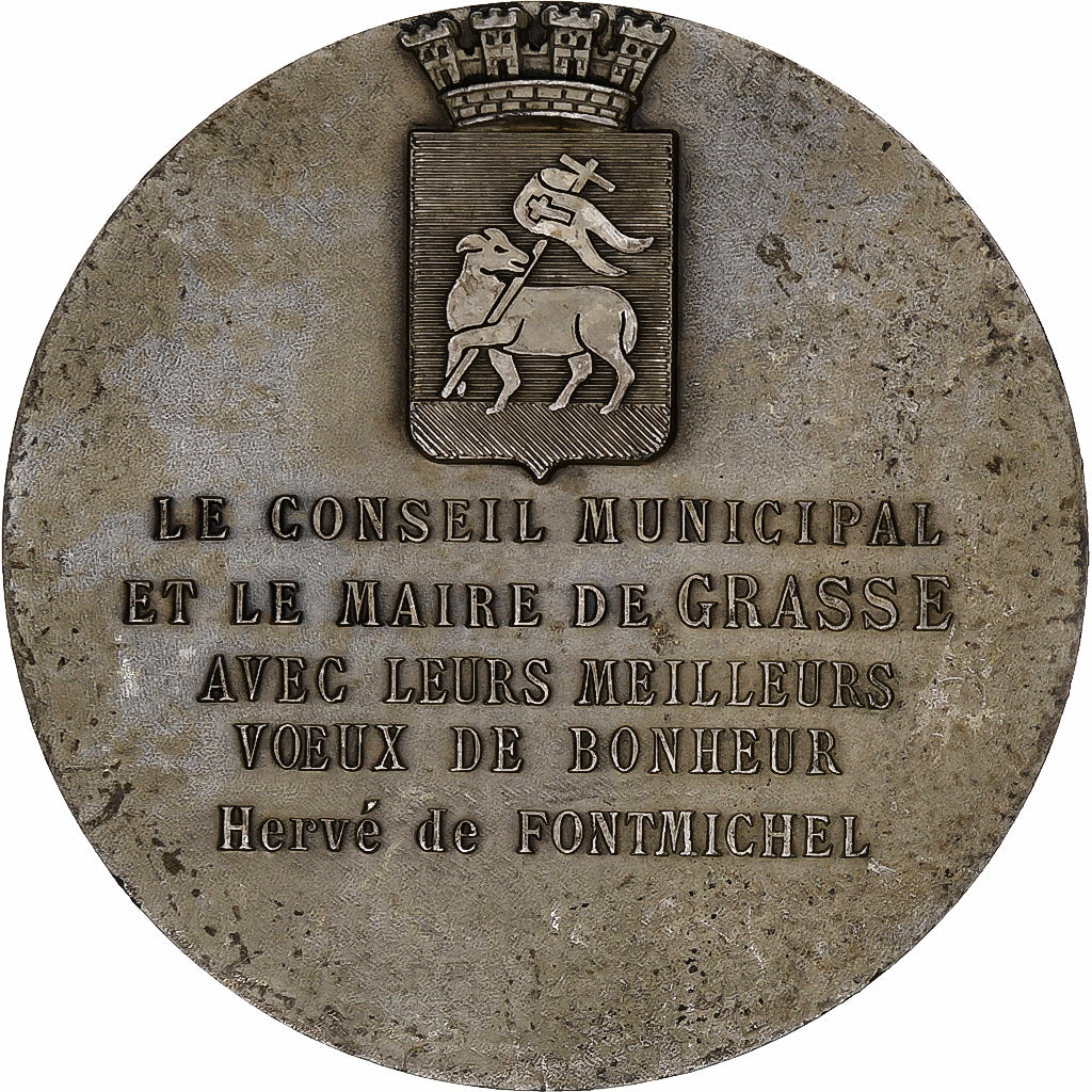 Frankrijk, Medaille, Mariage, Grasse, Drago, ZF, Silvered bronze