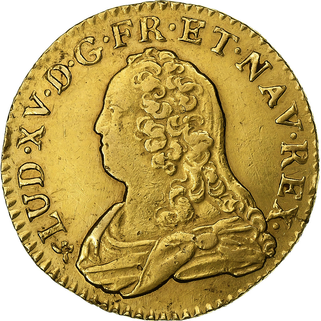 France, Louis XV, Louis d'Or, Louis d'or aux lunettes, 1727, Rouen, Or, TTB+