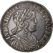 Francia, Louis XIV, 1/2 Ecu, 1/2 Écu à la mèche longue, 1655, Amiens