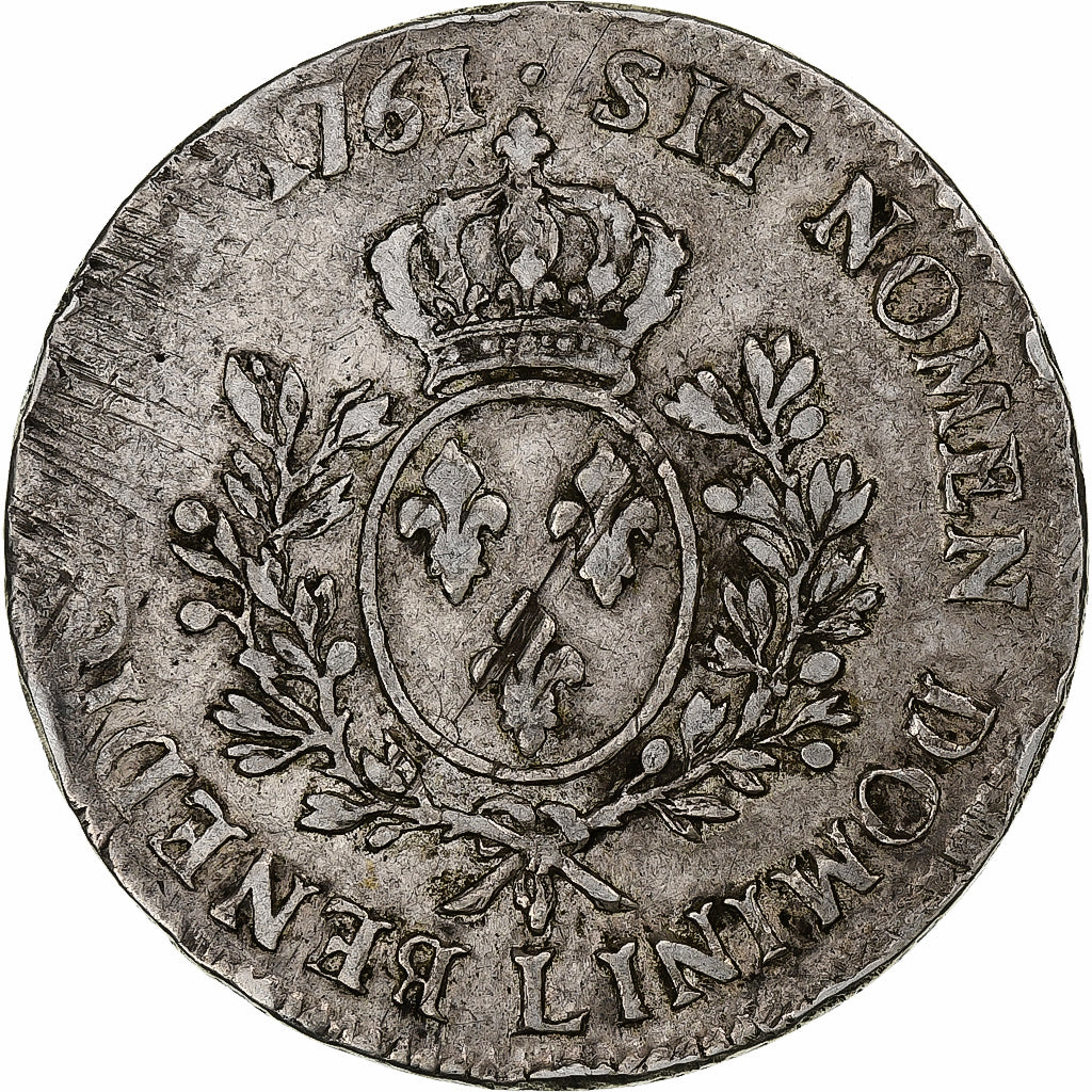 Frankrijk, Louis XV, Ecu, 1761, Bayonne, Zilver, FR+, Gadoury:322