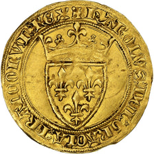 Francja, Charles VI, Ecu d'or, Ecu d'or à la Couronne, Złoto, AU(50-53)