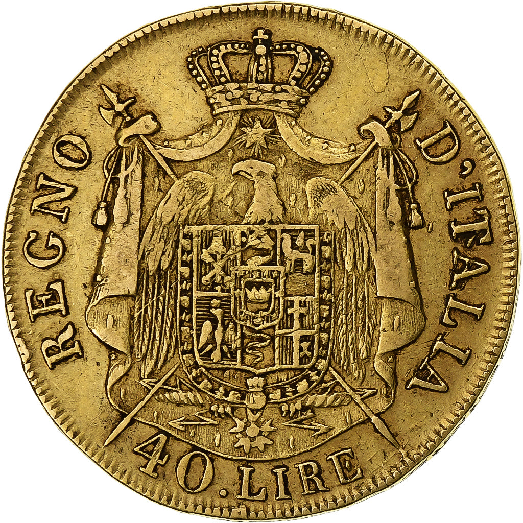 Coin, ITALIAN STATES, KINGDOM OF NAPOLEON, Napoleon I, 40 Lire, 1808, Milan