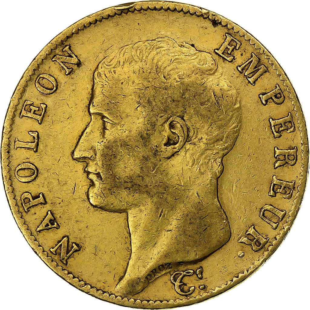 Francja, Napoleon I, 40 Francs, AN 13, Paris, Złoto, VF(30-35), Le Franc:F.537