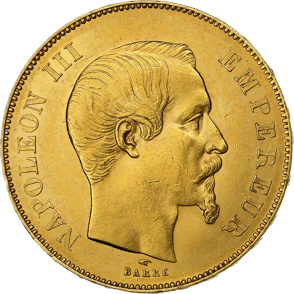 France, Napoleon III, 50 Francs, 1855, Paris, Gold, AU(50-53), KM:785.1