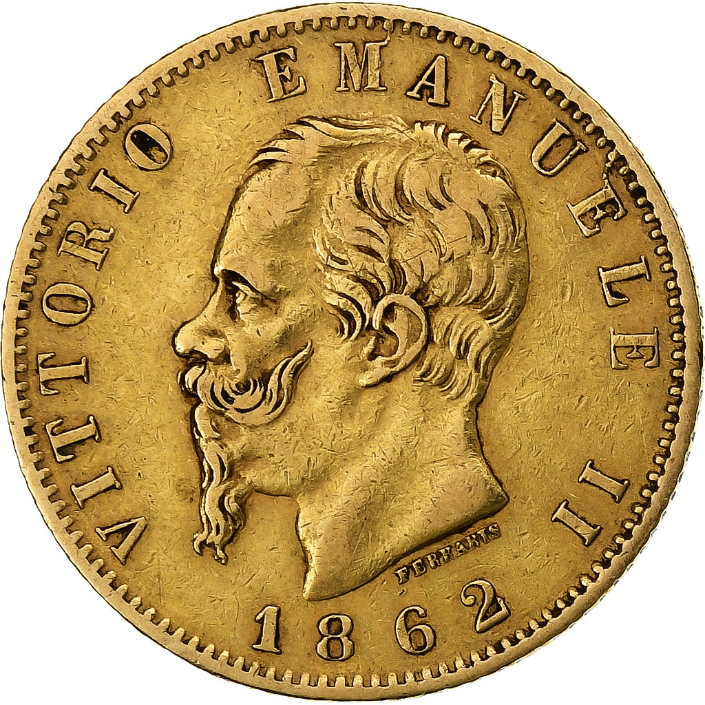 Italie, Vittorio Emanuele II, 20 Lire, 1862, Turin, Or, TTB, KM:10.1