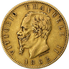 Italie, Vittorio Emanuele II, 20 Lire, 1862, Turin, Or, TTB, KM:10.1