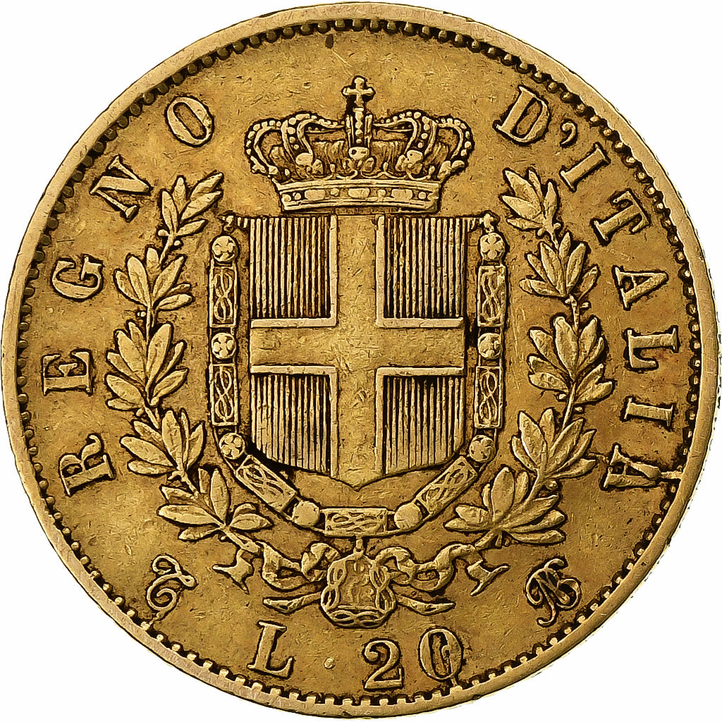 Italie, Vittorio Emanuele II, 20 Lire, 1862, Turin, Or, TTB, KM:10.1