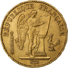 Moeda, França, Génie, 20 Francs, 1879, Paris, AU(50-53), Dourado, KM:825