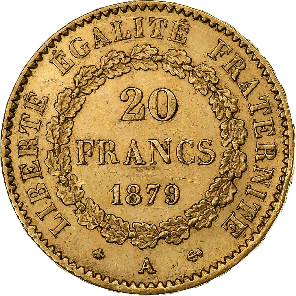 Monnaie, France, Génie, 20 Francs, 1879, Paris, TTB+, Or, Gadoury:1063, KM:825